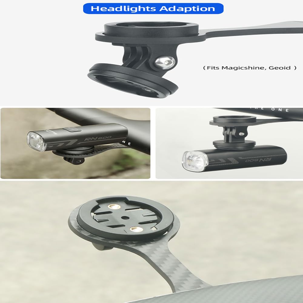 JOYSOG Carbon Fiber Bike Computer Mount - Out Front Extended GPS Holder for Garmin & Bryton | Secure Cycling GPS Mount for Road & Mountain Bikes