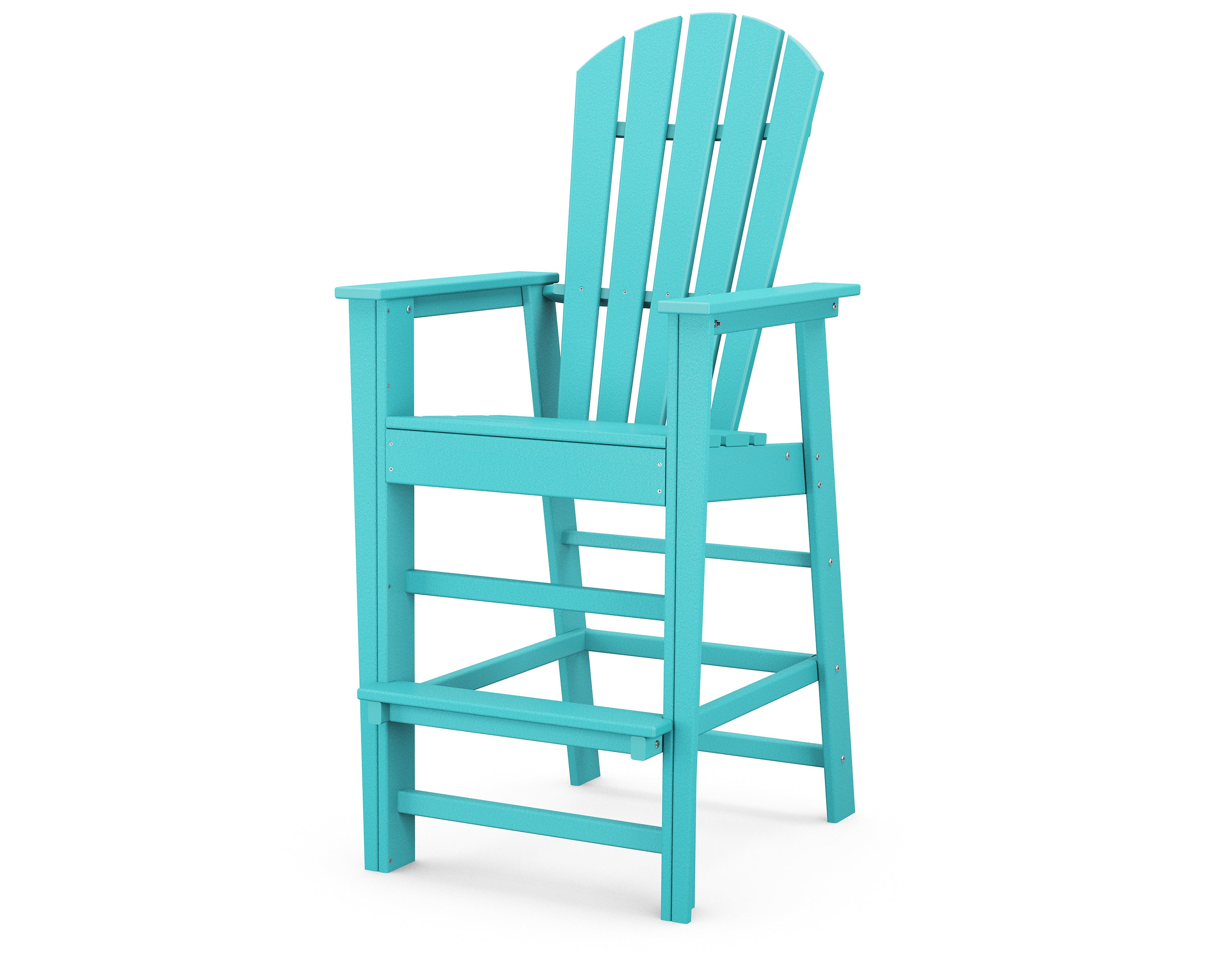 POLYWOOD South Beach Bar Chair - Outdoor Patio Furniture, Weather-Resistant Adirondack Style Bar Stool for Poolside, Deck, or Backyard - Comfortable & Durable Plastic Wood Material