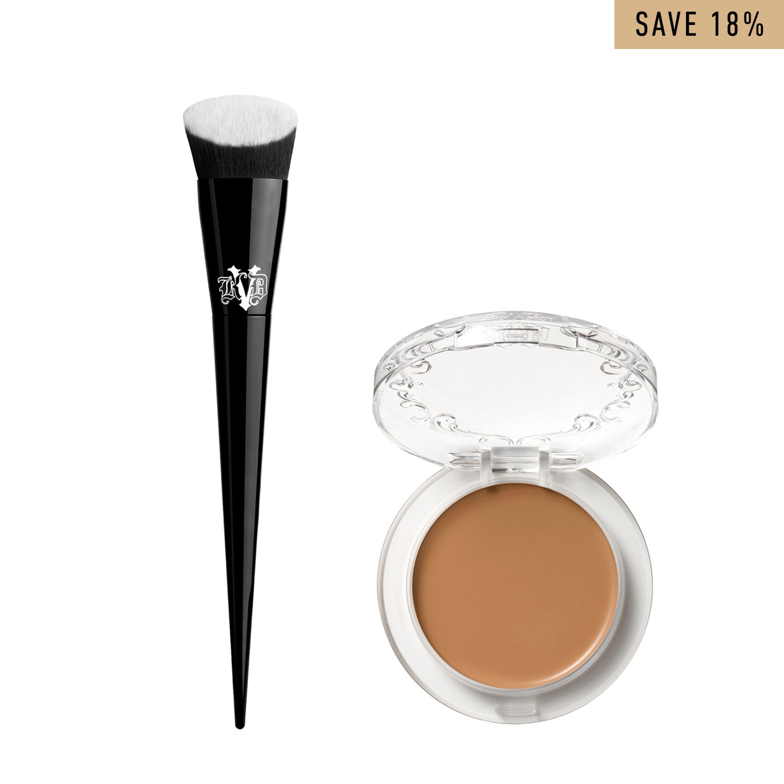 Flawless Finish Apple Foundation Balm & Brush Set - Vegan, Cruelty-Free Makeup for Full Coverage & Natural Glow | Perfect for Everyday Wear & Special Occasions