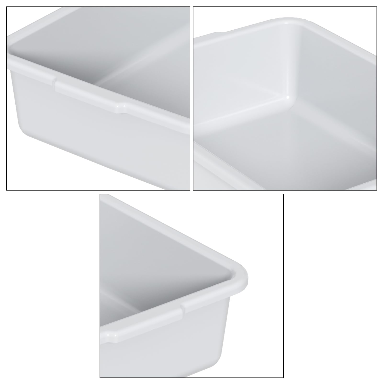 13L Commercial Bus Box & Utility Dish Wash Basin Tub - 4 Pack Set for Restaurants, Food Trucks, and Catering Services