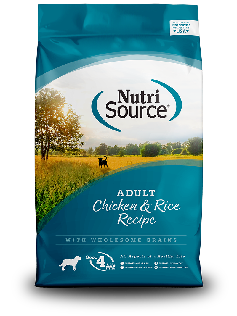 NutriSource Grain-Free Dry Dog Food for Adult Dogs - Chicken & Rice Recipe - High Protein, Natural Ingredients for Optimal Health - Perfect for Active Dogs & Daily Feeding