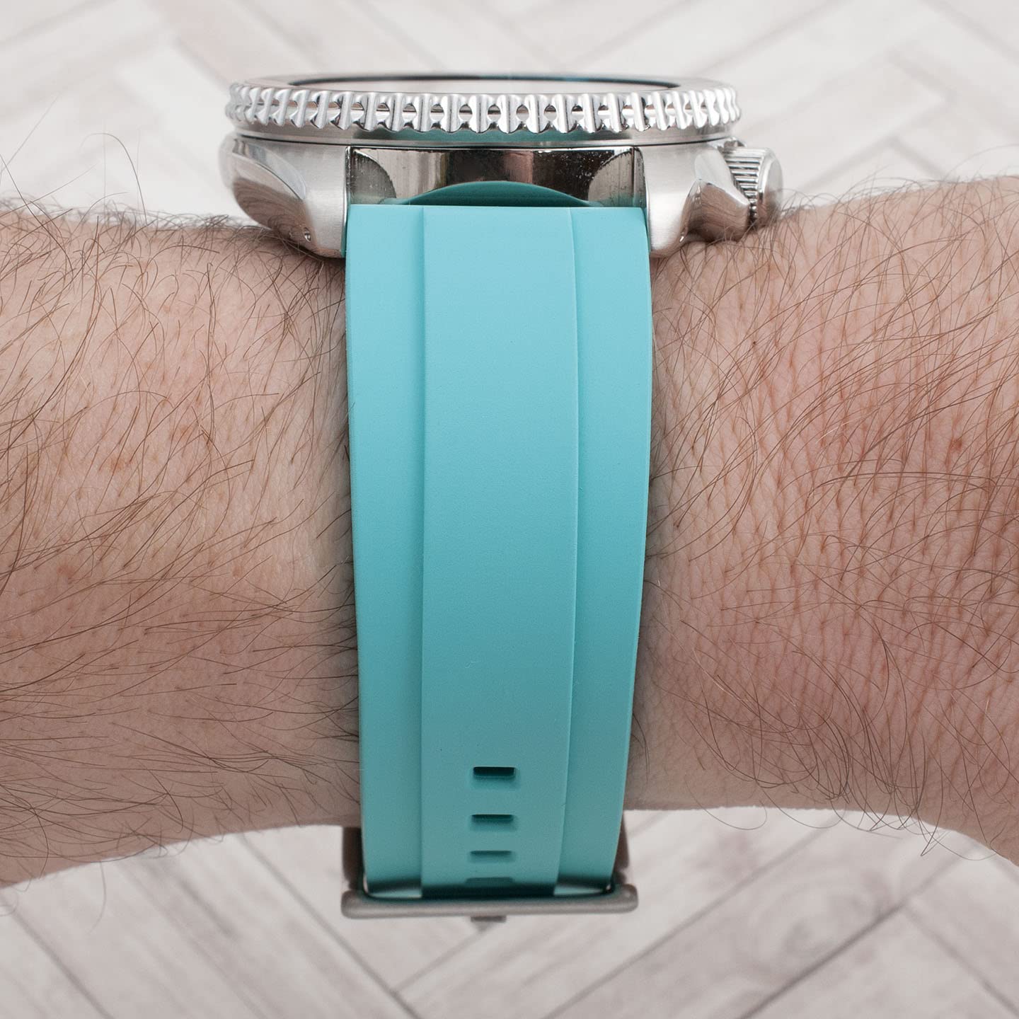 Quick Release FKM Rubber Watch Strap Band - 20mm 22mm 24mm - Durable & Comfortable for Sports, Swimming & Everyday Wear