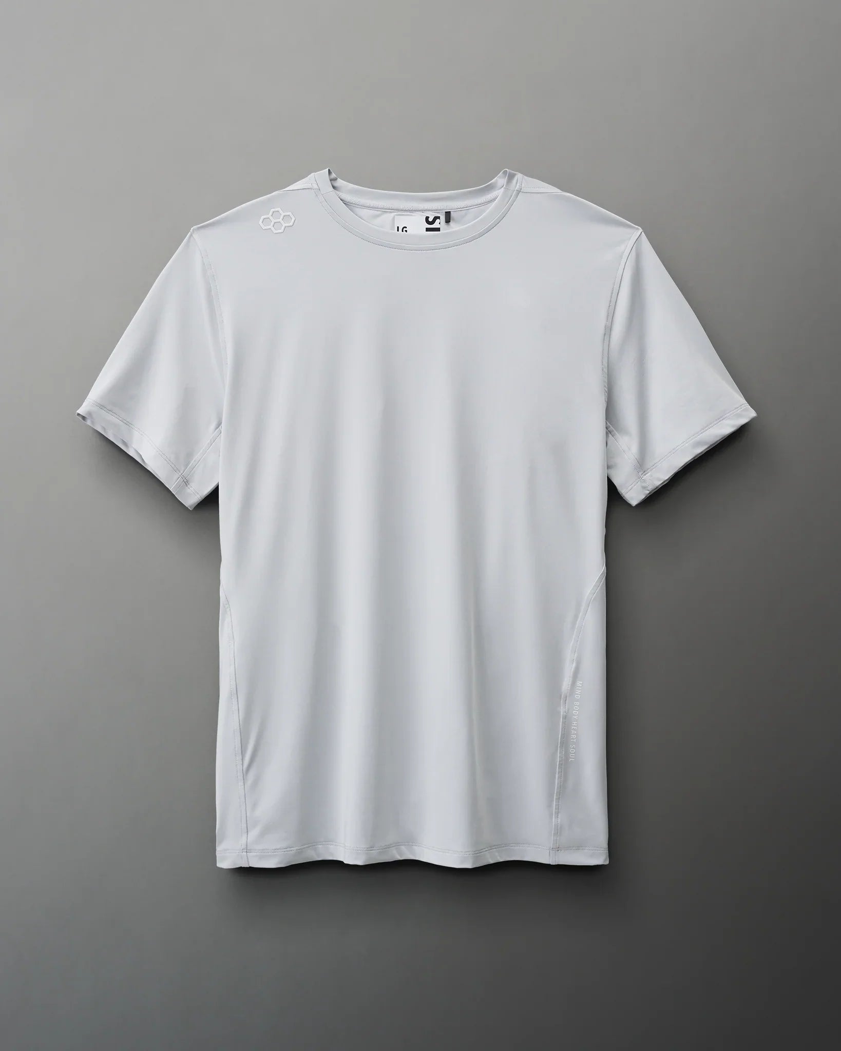 RUDIS Performance Stretch T-Shirt for Men - Moisture Wicking & Breathable Workout Shirt - Lunar Gray - Ideal for Gym, Running & Training