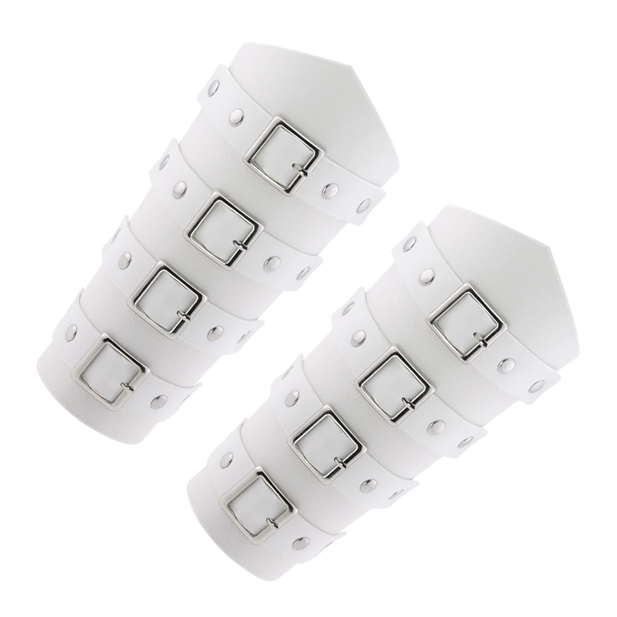 Punk Goth Leather Gauntlet Wristband - Unisex Wide Wrap Bracer Arm Armor Cuff for Men & Women | Perfect for Cosplay, Halloween Costumes, and Gothic Fashion Accessories