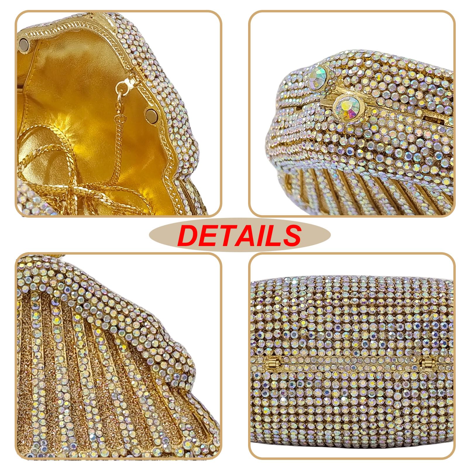 Sparkling Rhinestone Evening Clutch Purse for Women - Crystal Wedding Party Prom Handbag with Coin Wallet | Elegant Accessory for Brides, Prom, Gala & Special Events