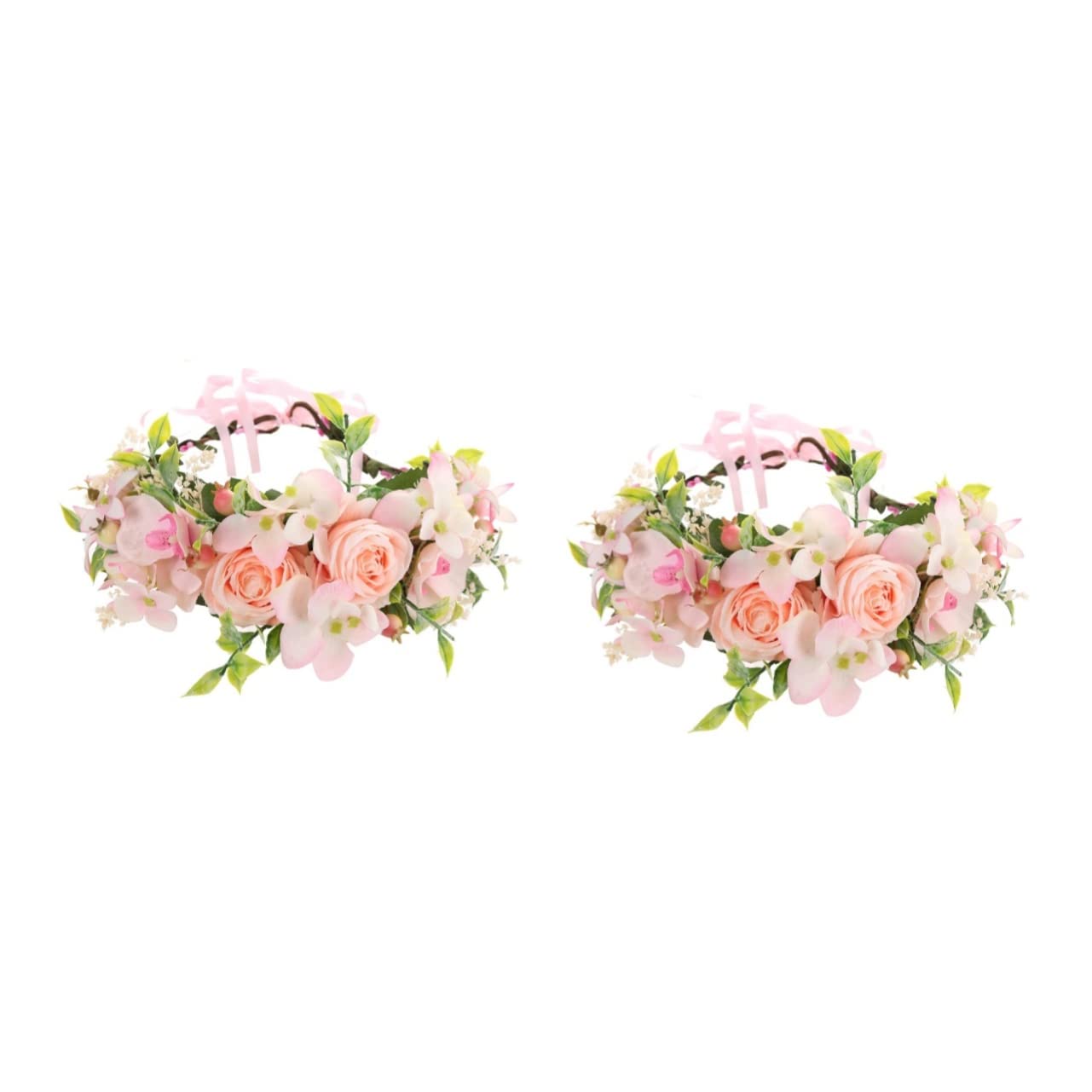 Beaupretty 2-Piece Floral Headband Set - Rose Flower Crown Hair Accessories for Brides, Flower Girls & Weddings | Perfect for Bridal Showers, Photo Props & Boho-Themed Events