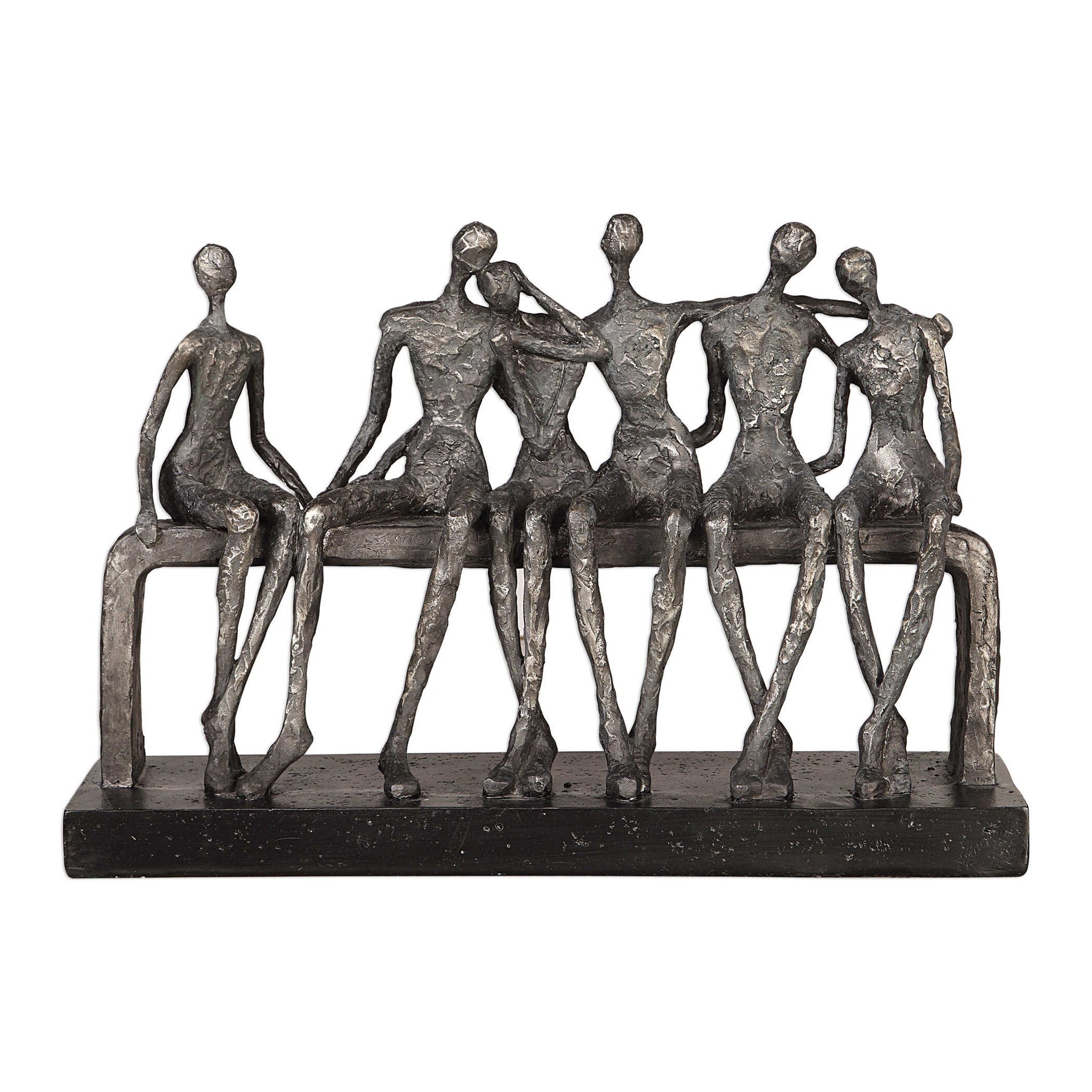Vintage Silver Camaraderie Figurine - Handcrafted Friendship Statue for Home Decor & Gift Giving - Perfect for Living Room, Office, or Special Occasions