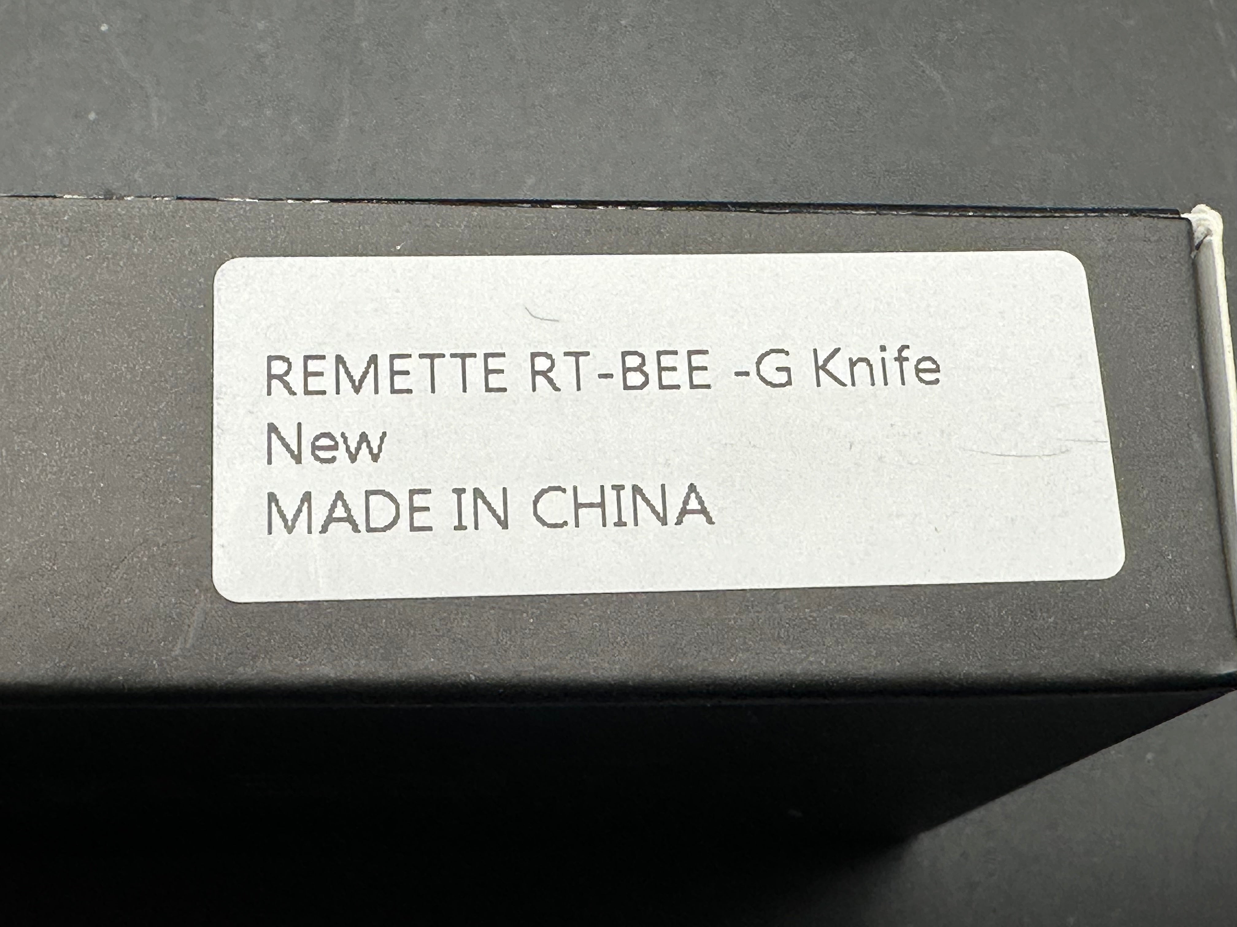 REMETTE BEE Folding Pocket Knife - Black G10 Handle, 14C28N Steel Drop Point Blade, Plain Edge with Sandblast Finish - EDC, Camping, Hiking & Outdoor Survival Tool