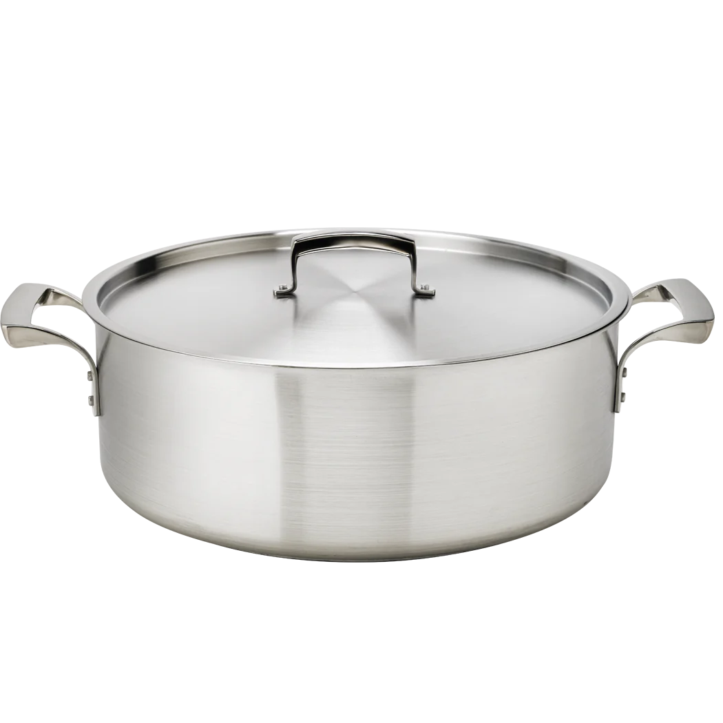 Thermalloy 29.5 Quart Stainless Steel Braiser Pan with Lid - Perfect for Roasting, Braising & Slow Cooking in Oven or Stovetop