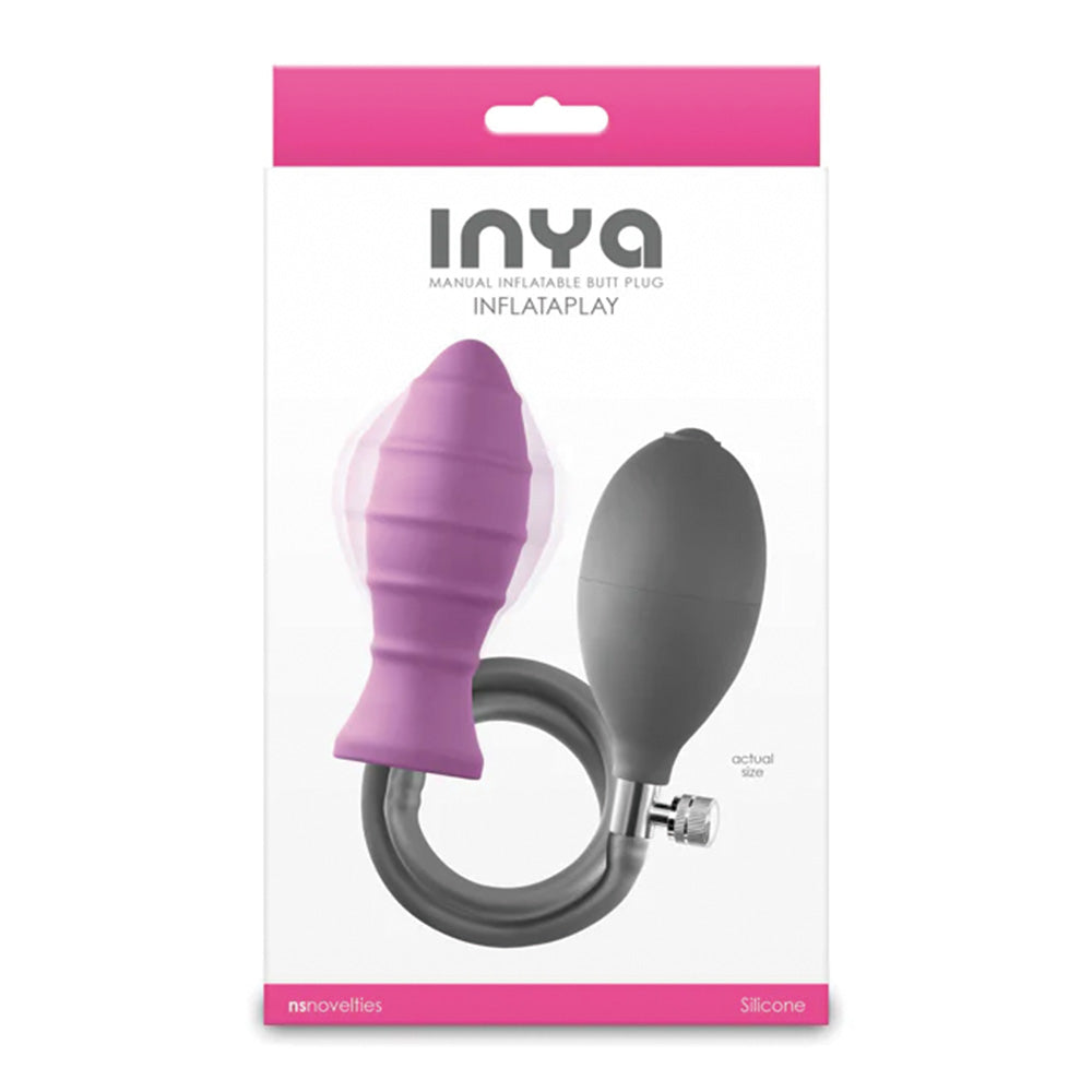 Premium Inflatable Ribbed Silicone Butt Plug for Anal Play - Expandable Adult Toy for Pleasure & Training - Perfect for Couples Play & Solo Exploration
