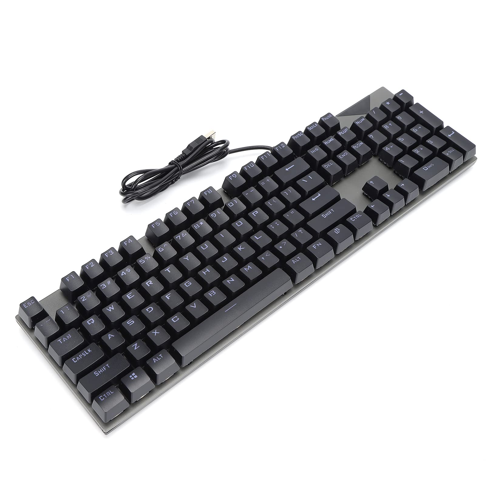 Mechanical Keyboard - USB Plug & Play Wired Gaming Keyboard with Adjustable RGB Backlight, 30° Tilt, Win Lock - Driver-Free for PC/Laptop (Perfect for Gaming, Office Work & Programming)