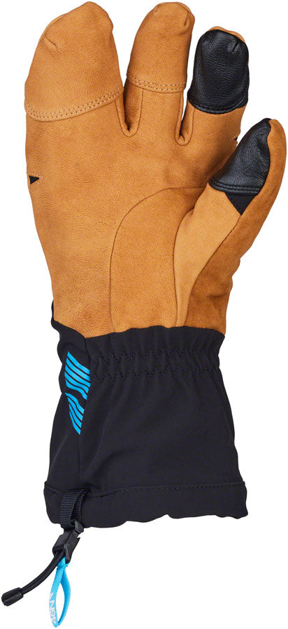 45NRTH 2024 Sturmfist 4 LTR Leather Gloves - Lobster Style, Tan/Black, Medium - Winter Cycling & Motorcycle Riding Gloves for Extreme Cold Weather Protection