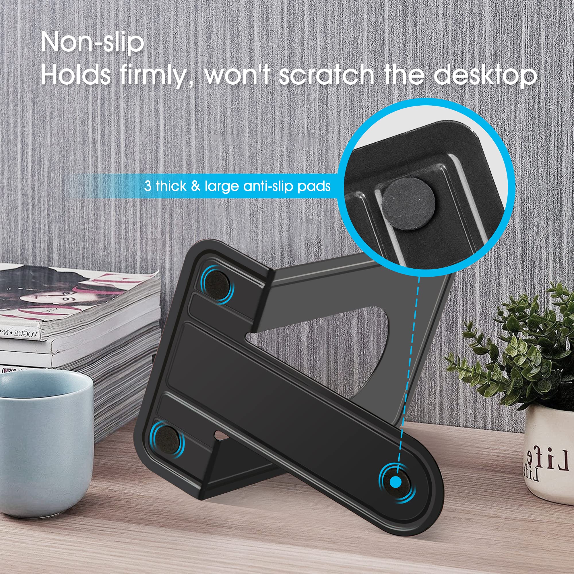 HappyHapi Heavy Duty Metal Bookends - 24 Pack for Office, Home & Library - Secure Book Holders for Shelves & Heavy Books - Perfect for Organizing Textbooks, Cookbooks & Decorative Displays