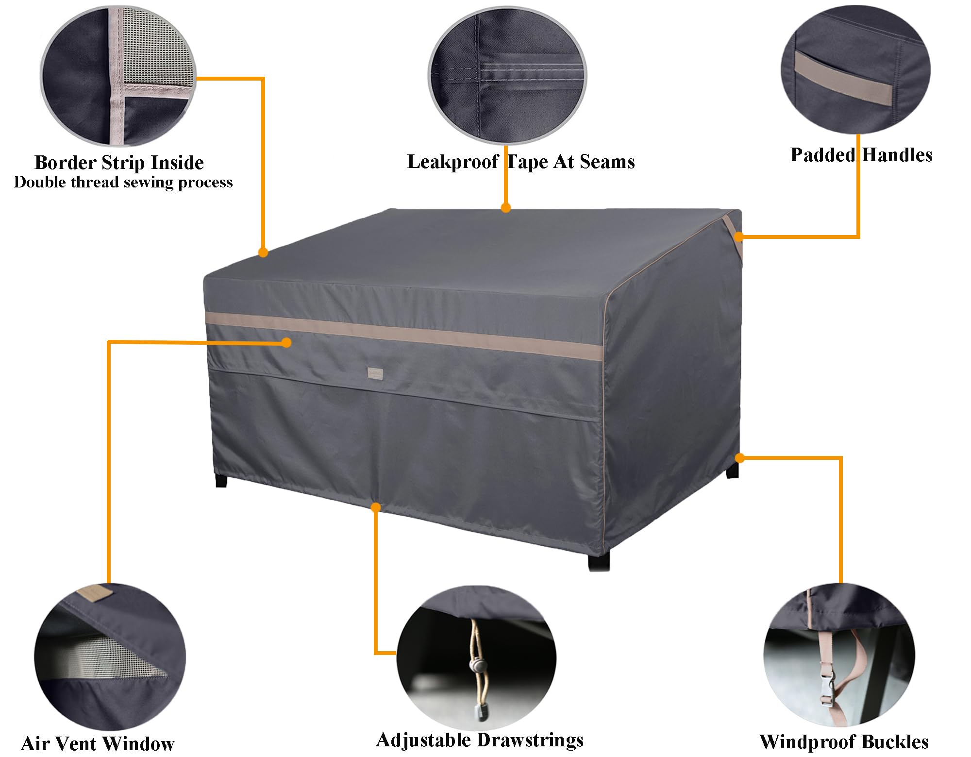 Heavy Duty Waterproof Outdoor Furniture Covers - Fade Resistant Patio Loveseat Cover 48