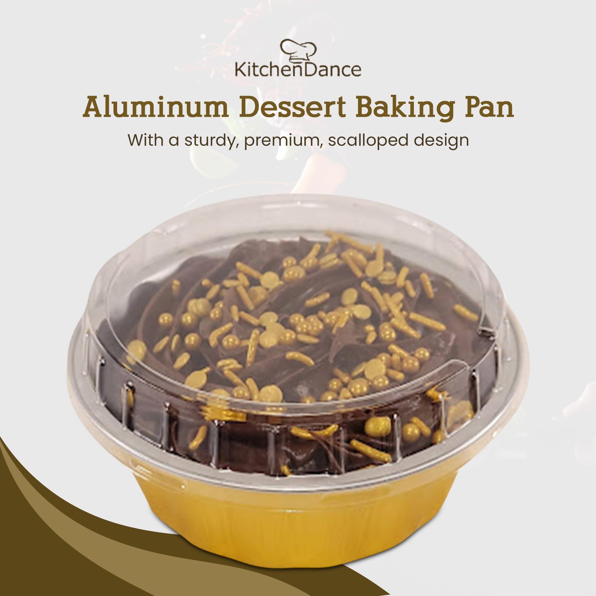 8 oz Disposable Round Aluminum Foil Pans with Snap-on Lids - Mini Cake Pans for Baking, Cooking & Food Storage | Sturdy Scalloped Design, Vibrant Colors | Perfect for Cupcakes, Desserts, Meal Prep & Party Serving (Set of 12)