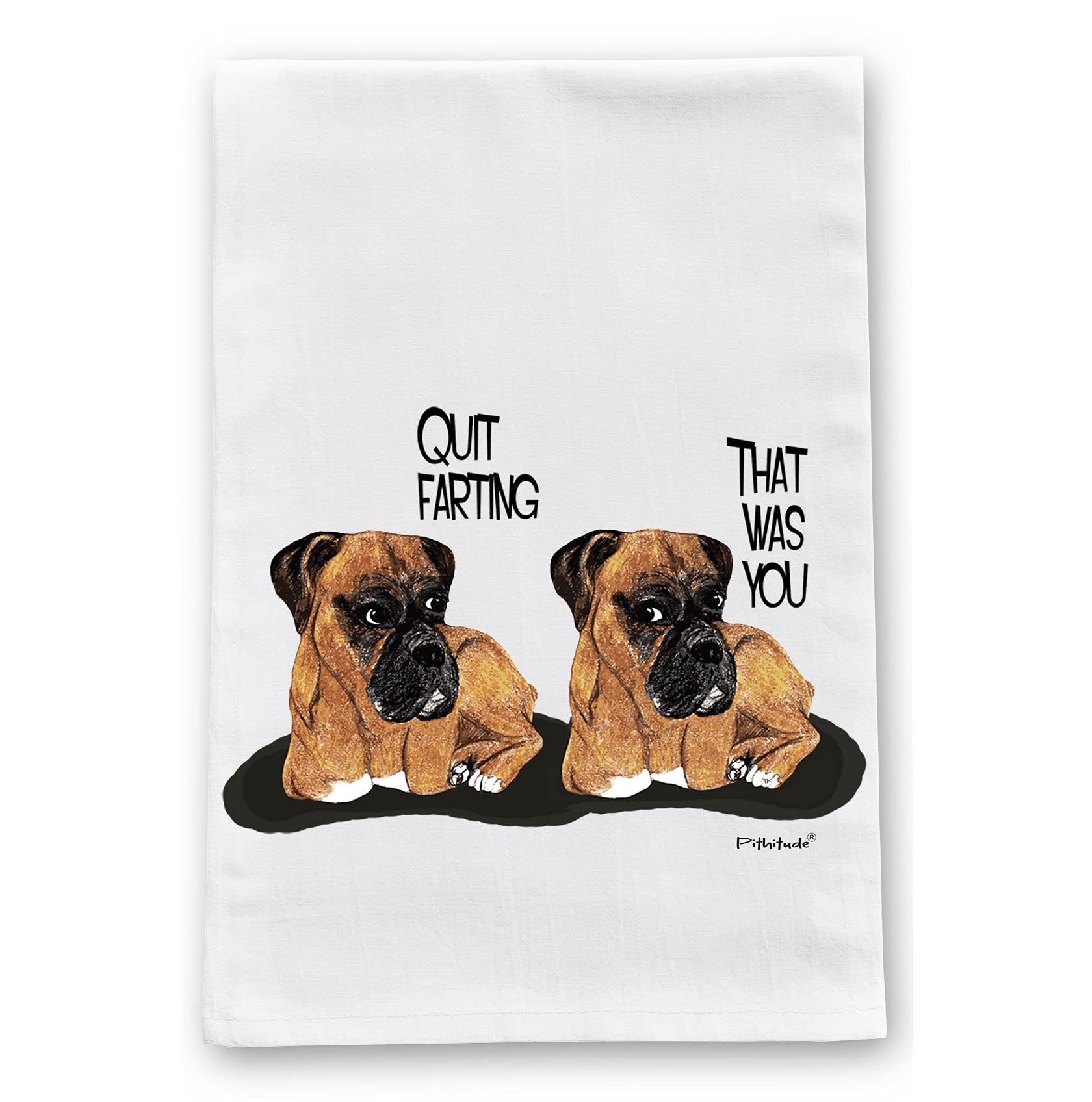 Pithitude Farting Boxers Flour Sack Cotton Dish Towels - Super Absorbent Kitchen Towels for Drying Dishes, Cleaning & Decor - Funny Novelty Kitchen Gifts for Men & Women