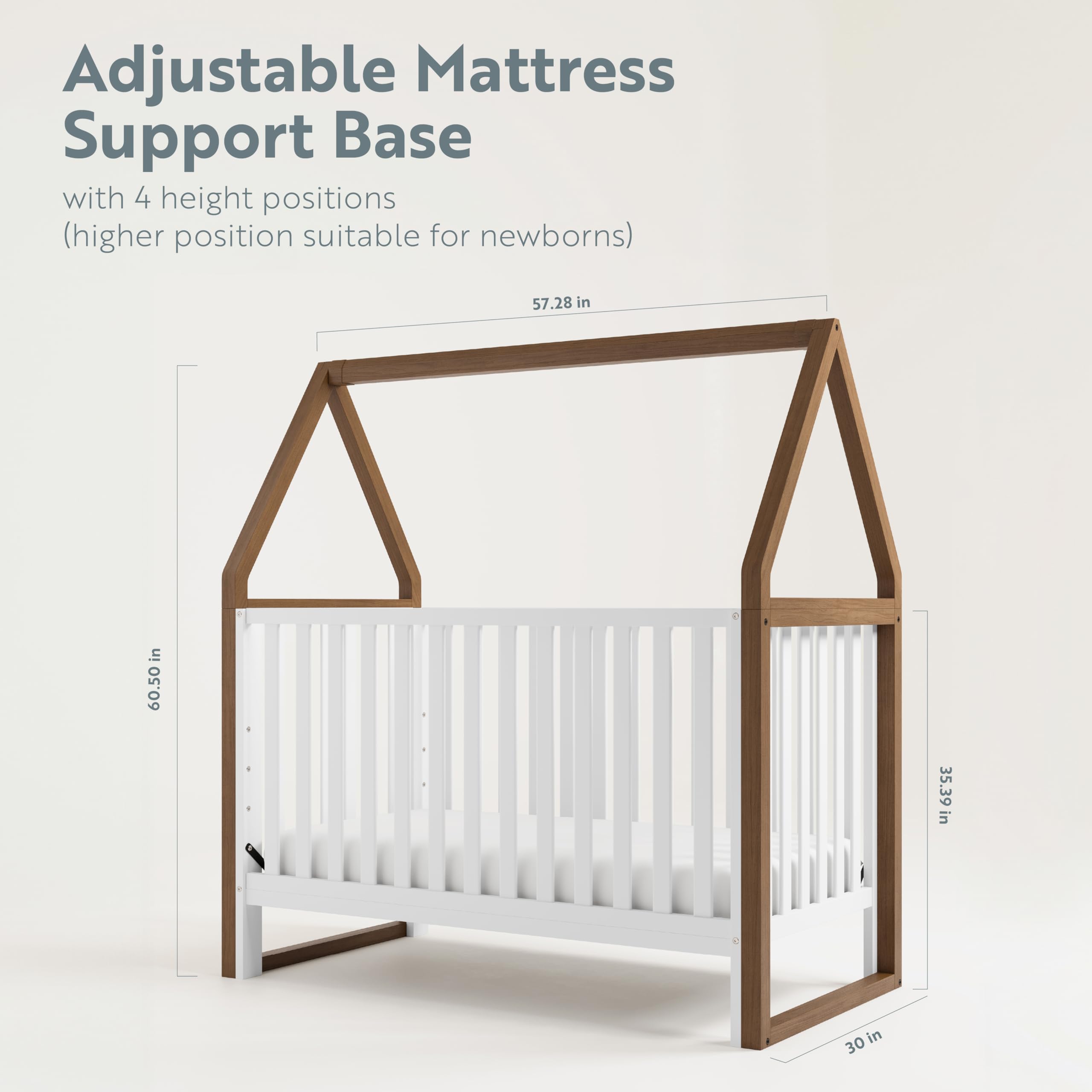 Storkcraft Orchard 6-in-1 Convertible Crib - GREENGUARD Gold Certified, Toddler to Full Bed, Playhouse & Daybed - Hazelnut & White Finish - Fits Standard Crib Mattress - Perfect for Nursery, Kids Room & Guest Bedroom