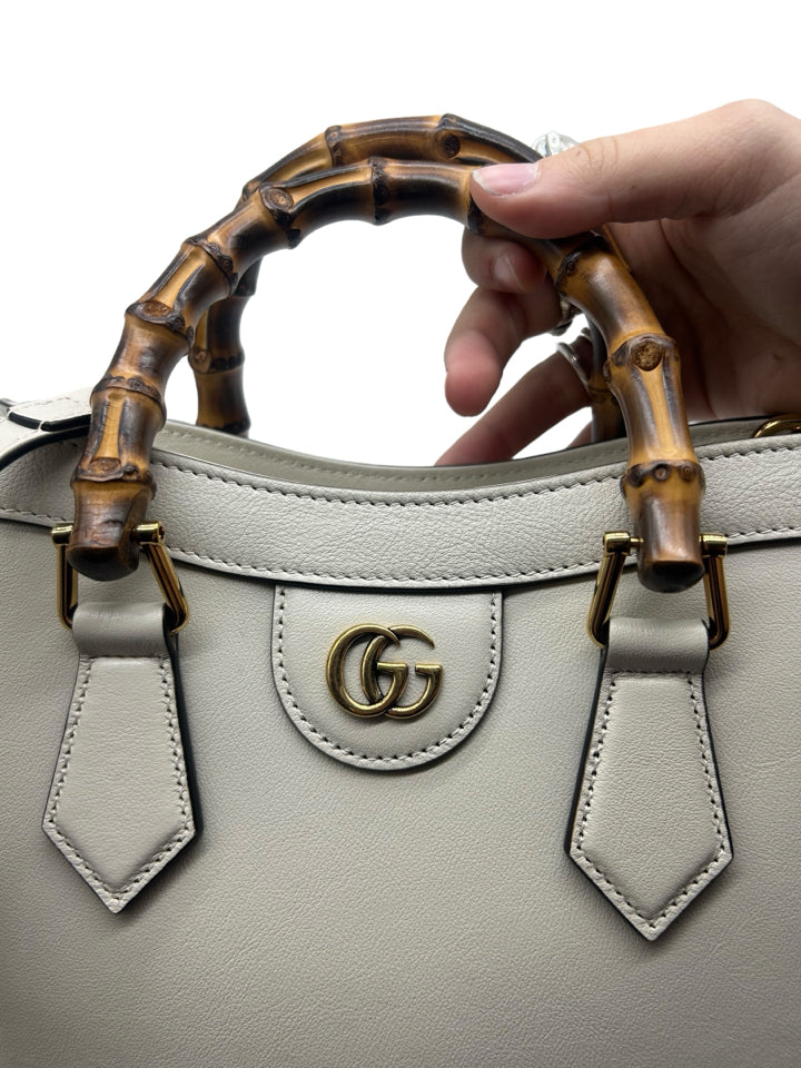 Gucci Diana Leather Mini Tote Bag for Women - Luxury Cream Leather Handbag - Perfect for Work, Travel & Everyday Use