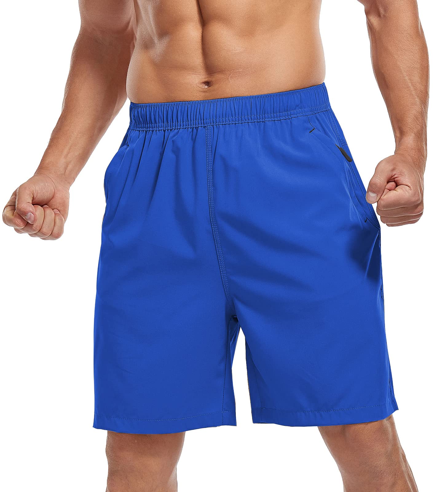 SPOSULEI Men's Quick-Dry Hiking Shorts - Water Resistant Lightweight Athletic Shorts with Zipper Pockets for Outdoor Running, Camping & Travel