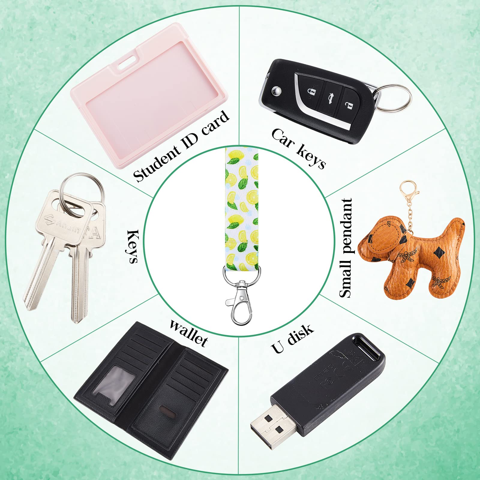 12 Pcs Summer Holiday Lanyards for ID Badges & Keys - Office & Event Use
