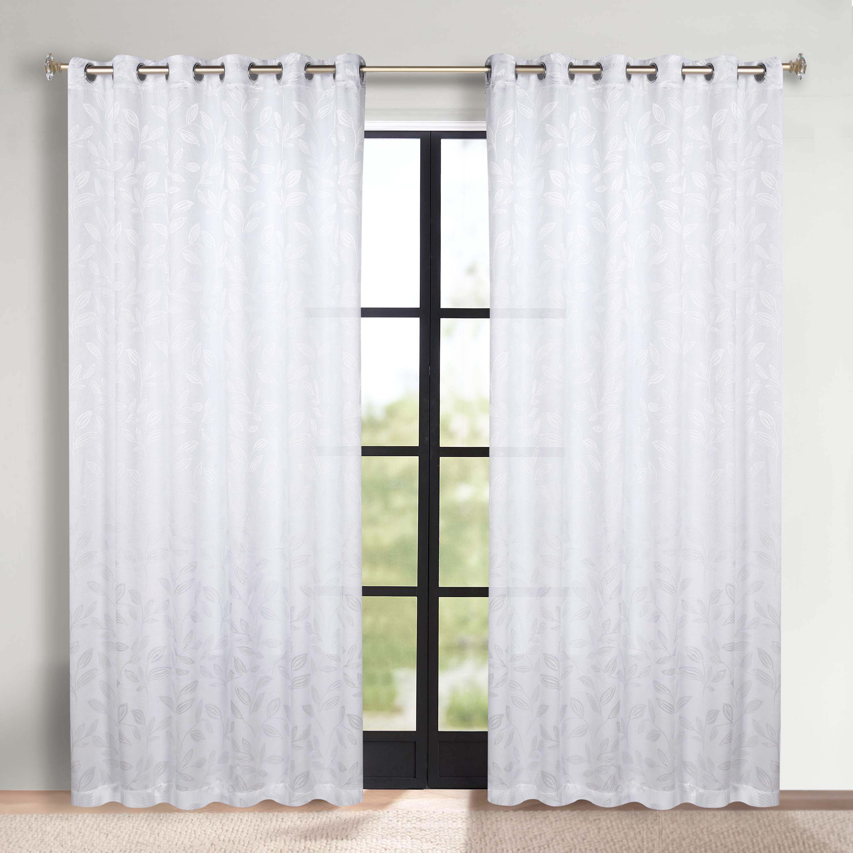Leaves Grommet Blackout Curtains Set of 2 - Thermal Insulated Room Darkening Drapes for Bedroom & Living Room - Noise Reducing Window Treatment for Home Decor