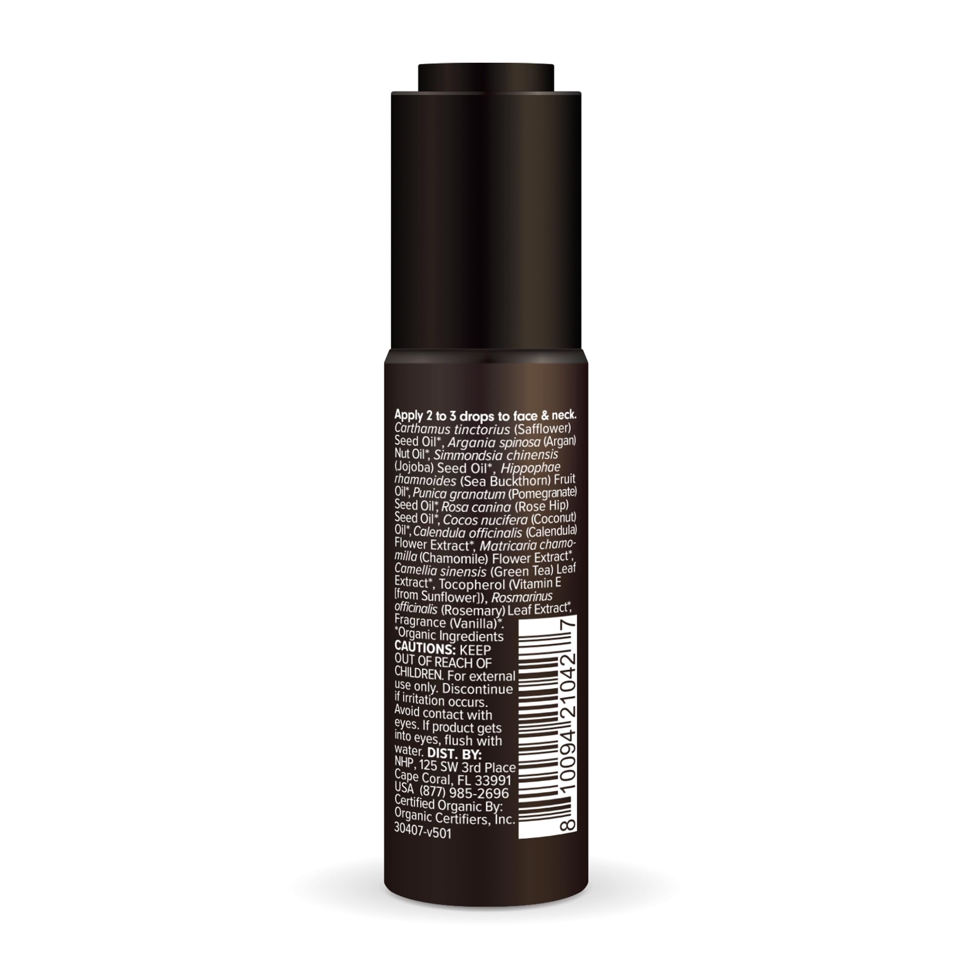 Ola Botanicals Organic Serum - 1 Fl. Oz (30 mL) with Argan Oil & Vitamin E for Smooth & Restored Skin | USDA Certified Organic, Cruelty Free, Non-GMO | Perfect for Nighttime Skincare & Anti-Aging Routine