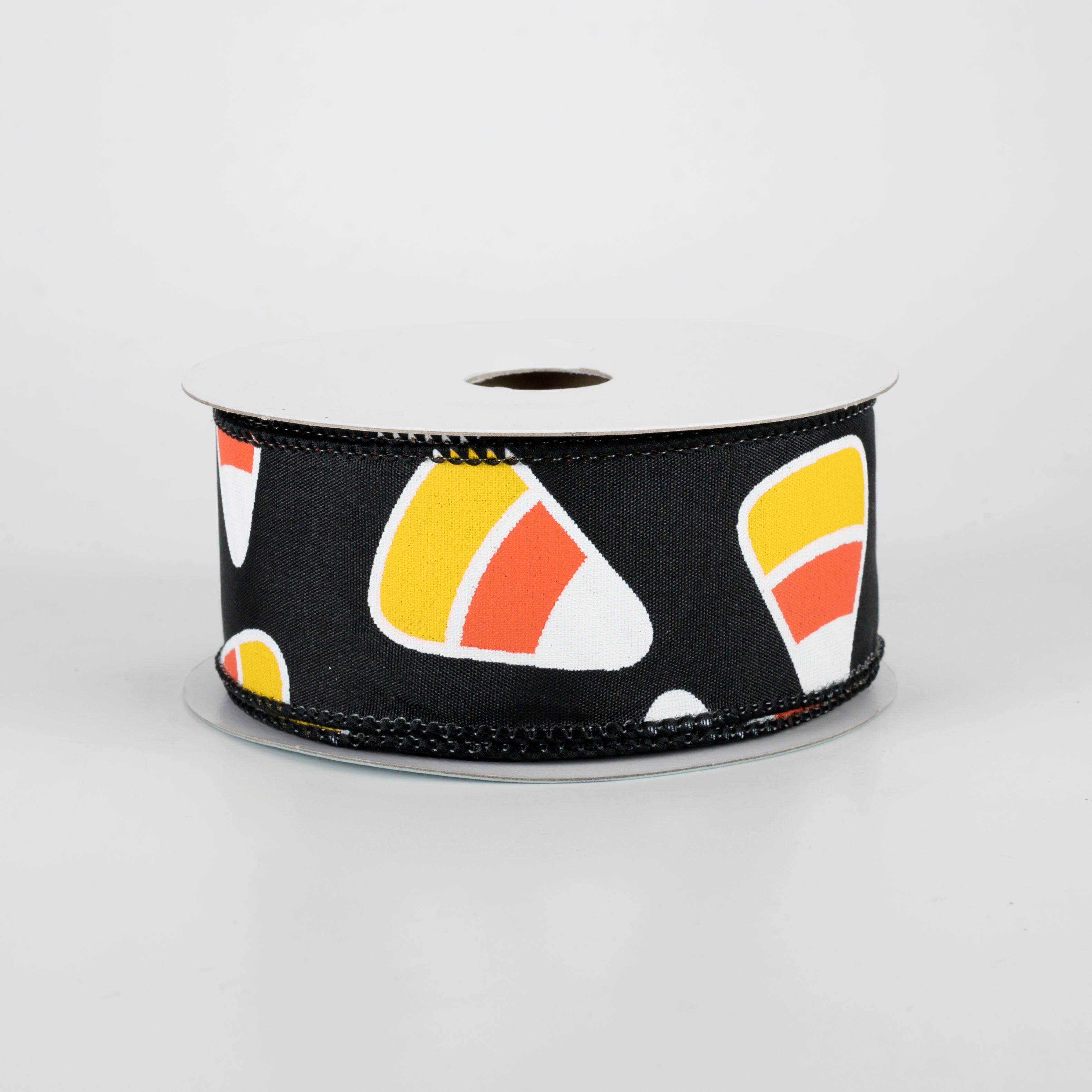 1.5 Inch Black Candy Corn Ribbon - 10 Yards Halloween Party Decor, Gift Wrapping, DIY Crafts, and Costume Accessories