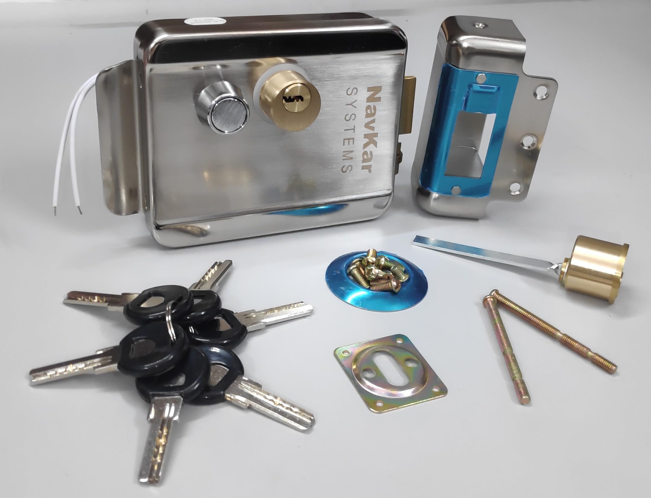 NAVKAR SYSTEMS Smart Stainless Steel Electronic Door Lock with Video Door Phone - Secure Keyless Entry for Homes & Offices | Ideal for Apartments, Villas & Commercial Buildings