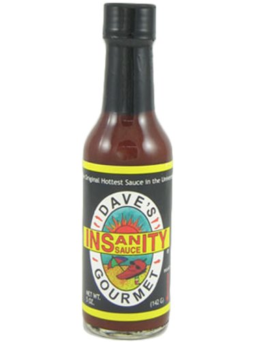 Dave's Gourmet Insanity Hot Sauce - 5 Oz (Pack of 12) | Extreme Heat Ghost Pepper Sauce for Wings, Tacos & Cooking | Spicy Condiment Gift for Chili Lovers