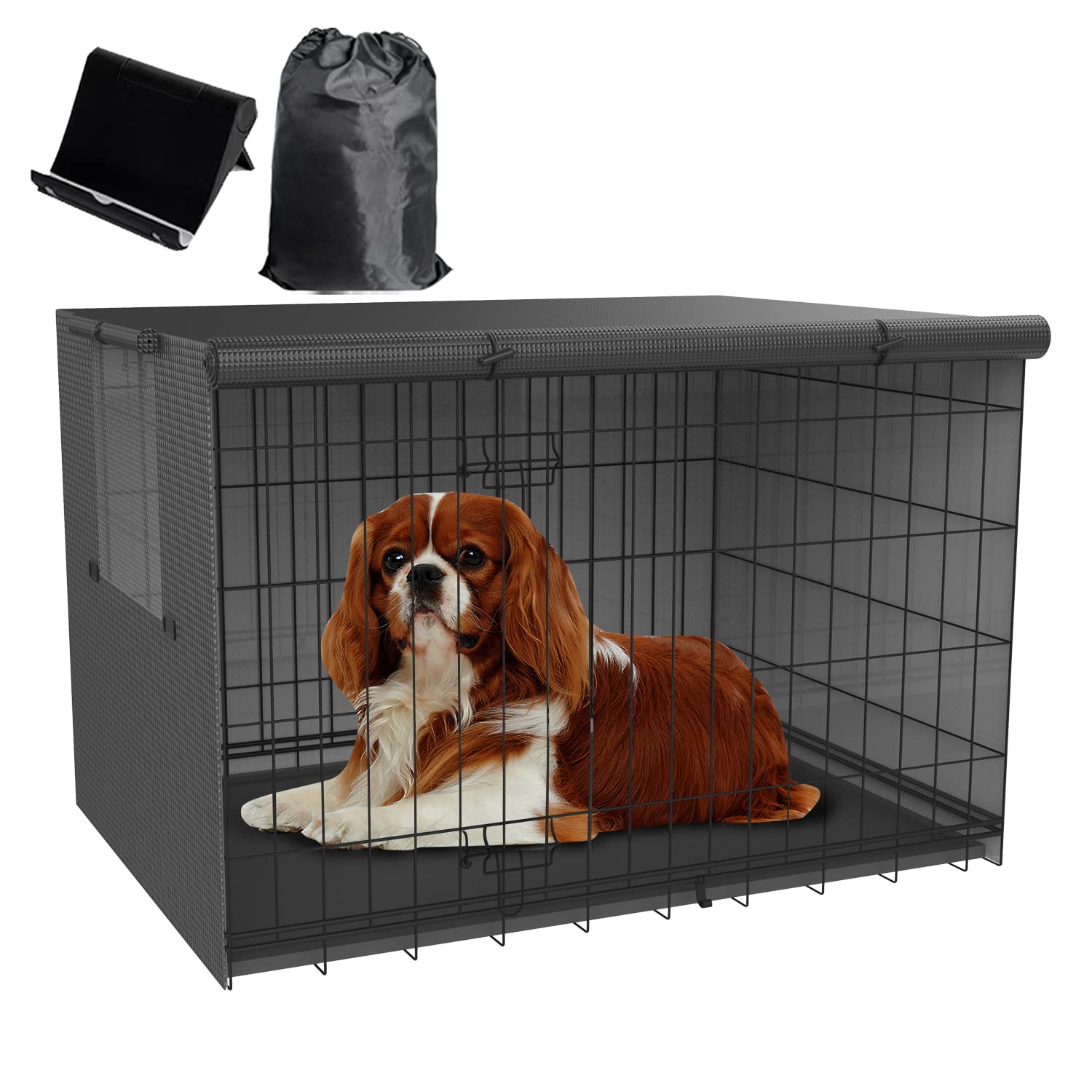 Waterproof Dog Crate Cover for 24, 30, 36, 42, 48-Inch Kennels - Durable Pet Crate Enclosure Cover for Indoor & Outdoor Use - Perfect for Travel, Camping, and Home Protection