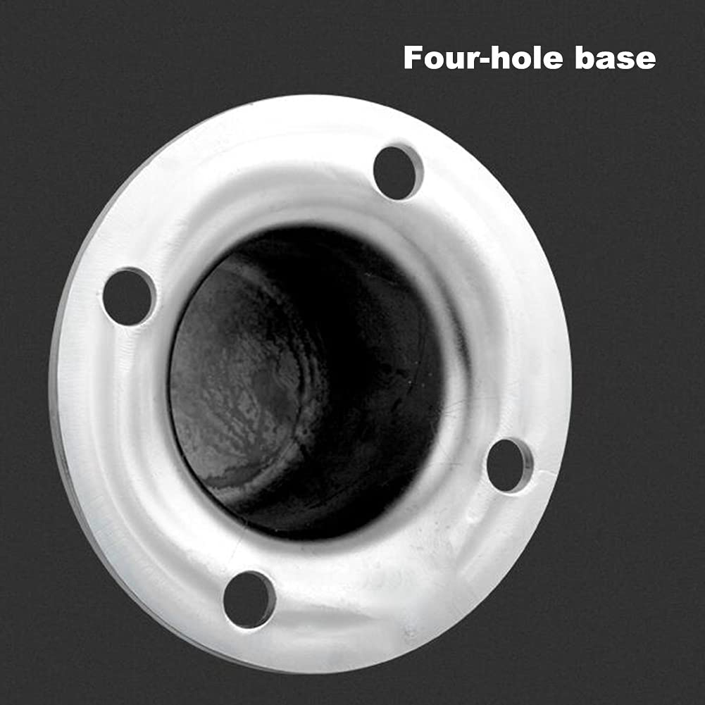 2X Heavy Duty Stainless Steel Parking Bollards - Driveway Security Posts with Hanging Ring & Reflective Tape - Removable Base for Easy Installation - Ideal for Parking Lots, Garages, and Commercial Properties