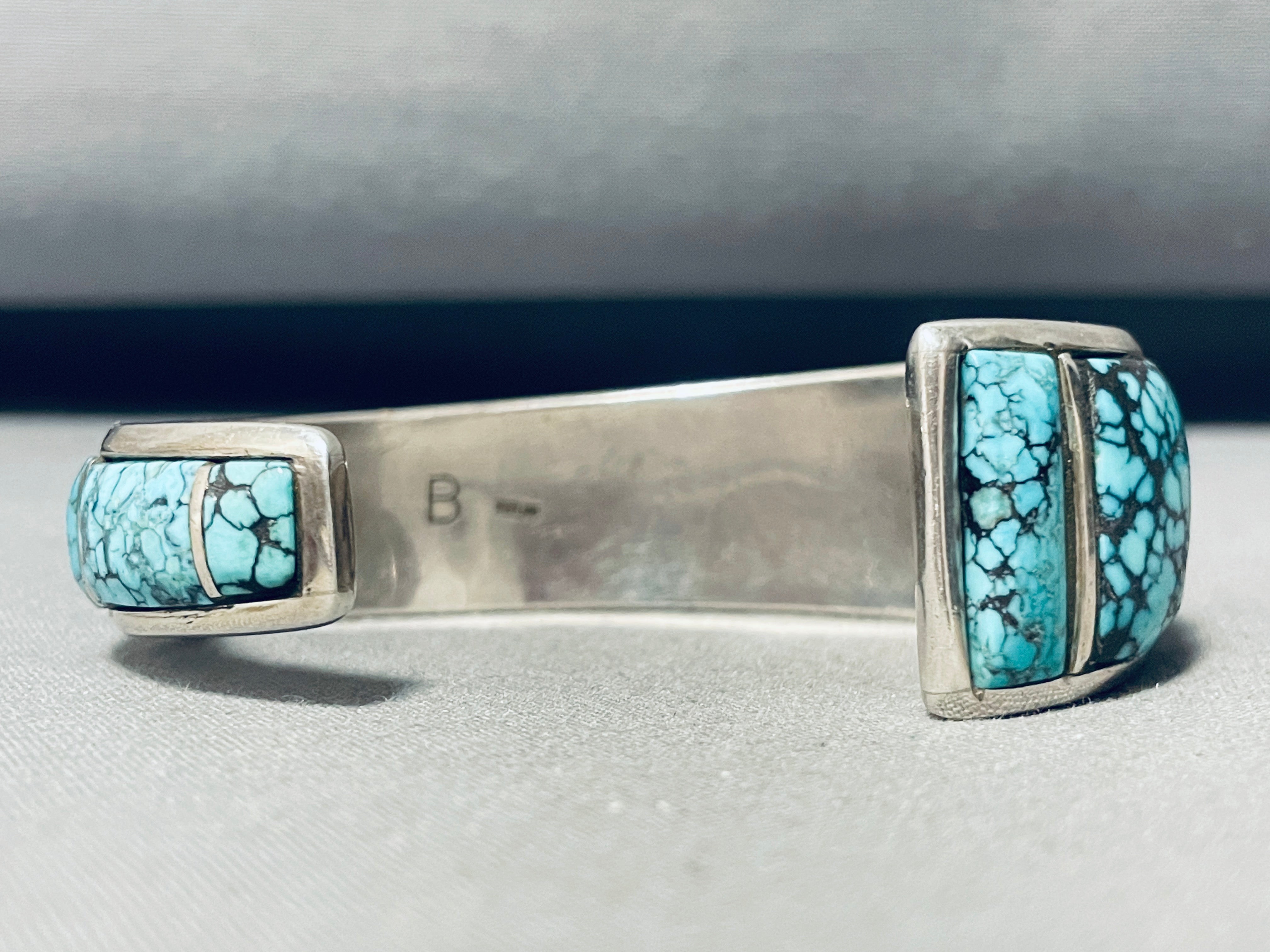 Vintage Navajo Lone Mountain Turquoise Sterling Silver Bracelet - Handmade Native American Jewelry for Women - Perfect for Boho, Western & Festival Fashion
