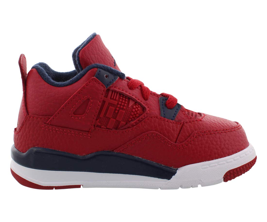 Jordan Retro 4 FIBA Gym Red Obsidian White Basketball Shoes for Toddlers - Size 8 M US - Perfect for Playground, Gym & Casual Wear
