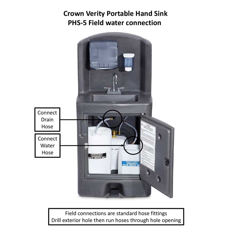 Crown Verity CV PHS 5C Portable Hand Sink - Cold Water Only, 30