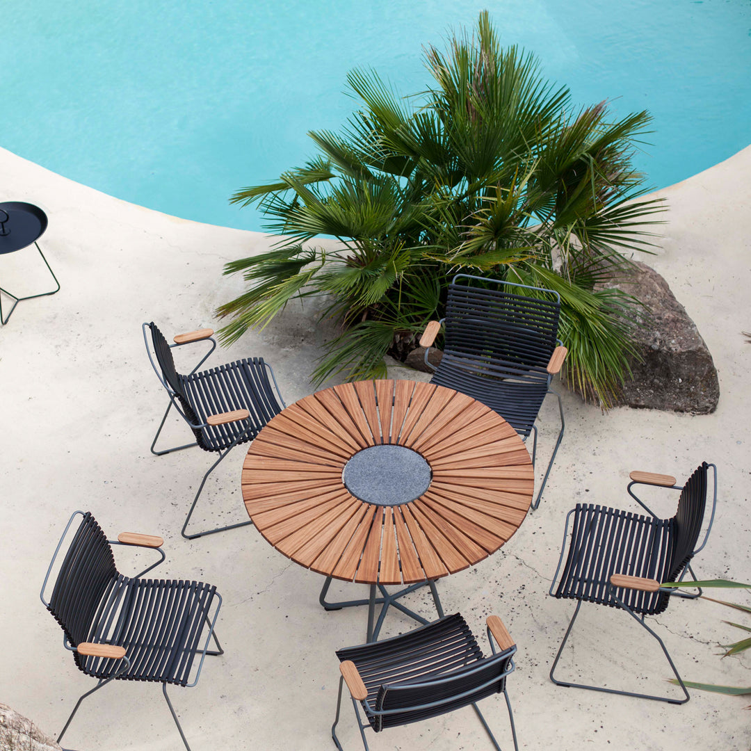 Click Outdoor Dining Chair with Armrests - Patio, Garden, Poolside & Deck Furniture - Waterproof & Weather-Resistant for Outdoor Use