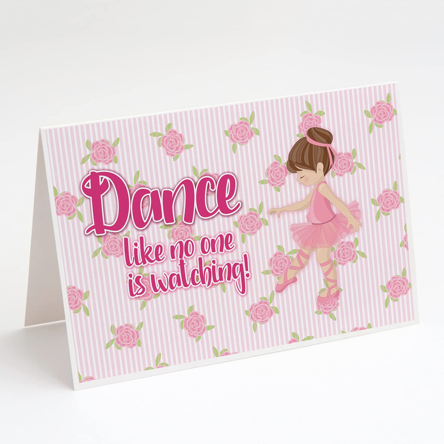 Ballet Dance Brunette Greeting Cards - Pack of 8 Blank A7 Note Cards with Envelopes (5x7 Inches) | Whimsical Dance-Themed Stationery for Birthdays, Thank You Notes & Special Occasions