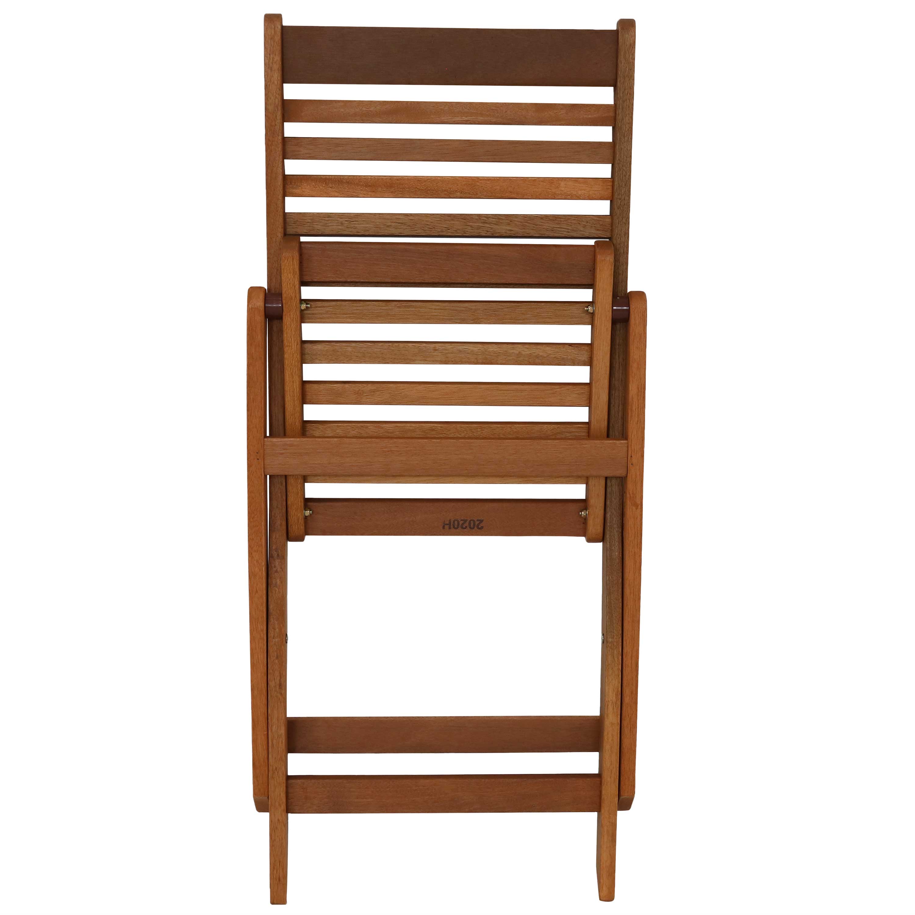 Sunnydaze Meranti Wood Outdoor Folding Patio Chairs Set of 2 - Durable & Comfortable Garden Furniture for Poolside, Backyard, Deck, and Patio Relaxation