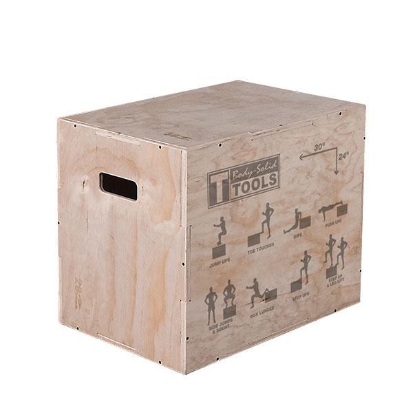 Body Solid 3-in-1 Wood Plyometric Box for CrossFit, Home Gym & Functional Training - Jump Box for Exercise, Step Platform & Weight Bench