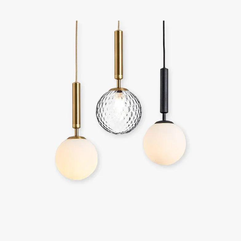 Modern Single Head Glass Ball Pendant Light - Minimalist Ceiling Fixture for Kitchen Island, Dining Room, Bedroom & Living Room Lighting
