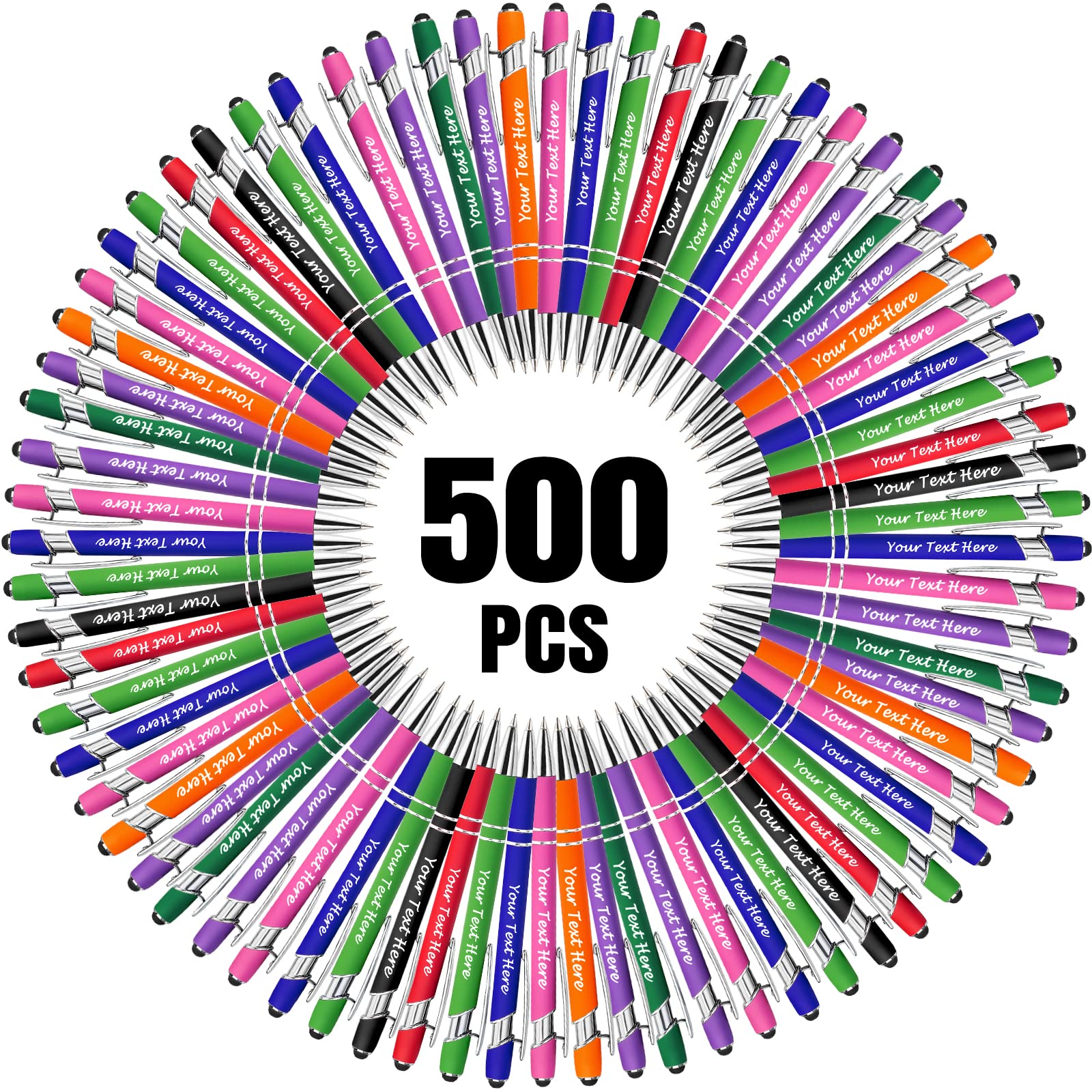Custom Engraved Ballpoint Pens with Stylus Tip - Personalized Business Pens for Men, Women, Teachers & Graduates - Bulk Orders Up to 1000 - Perfect for Corporate Gifts, Promotions, Anniversaries & Special Events