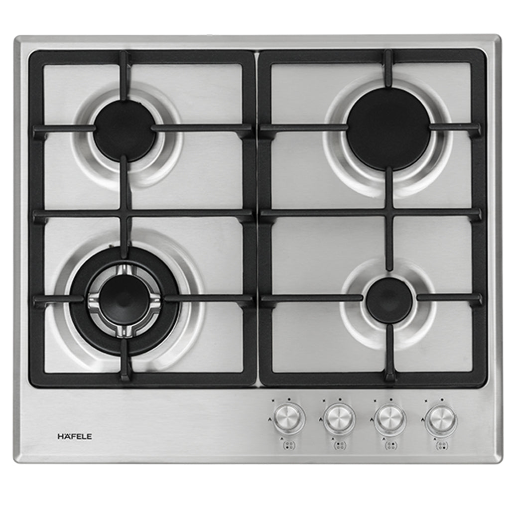 Hafele 60cm Gas Cooktop with Wok Burner - High Power Stainless Steel Gas Stove for Asian Cooking | Perfect for Stir-Frying, Deep Frying & Home Kitchen Use