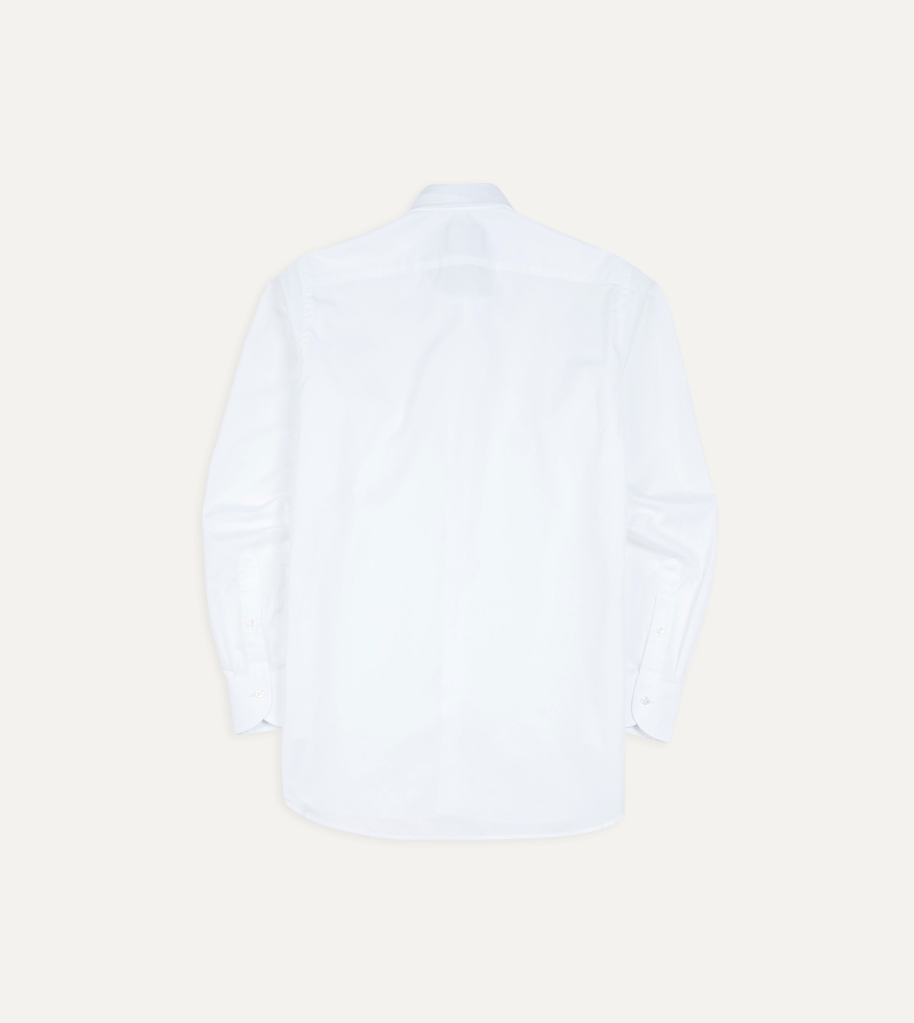 Premium White Cotton Spread Collar Poplin Dress Shirt for Men - Business Casual & Formal Office Wear