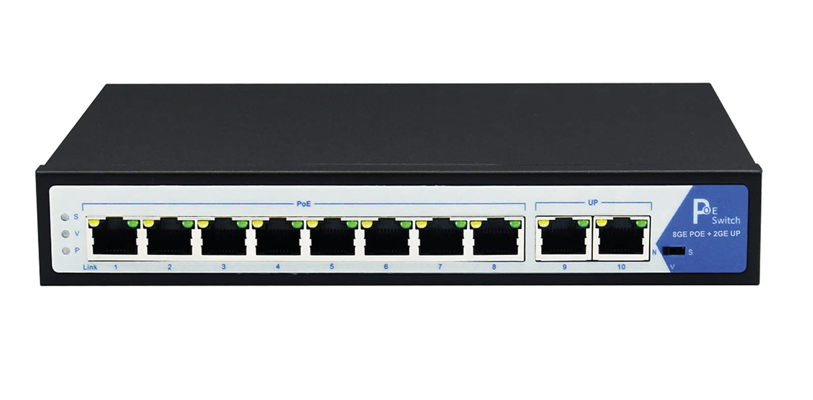 8+2 Port Gigabit PoE+ Ethernet Switch - High Speed Network Switch for Home & Office, Ideal for IP Cameras, VoIP Phones & Smart Devices