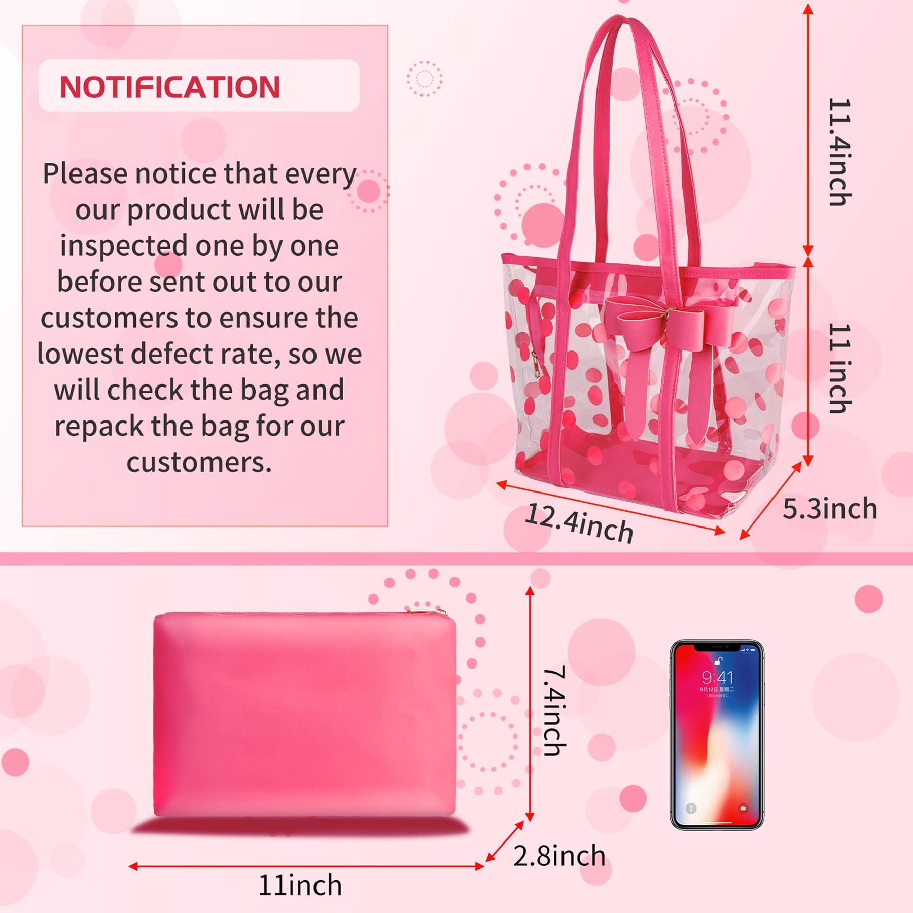 Waterproof PVC Clear Tote Bag for Women - Lightweight Shoulder Handbag, Beach Bag, Shopping & Work Tote - Perfect for Pool, Gym, Travel & Daily Use