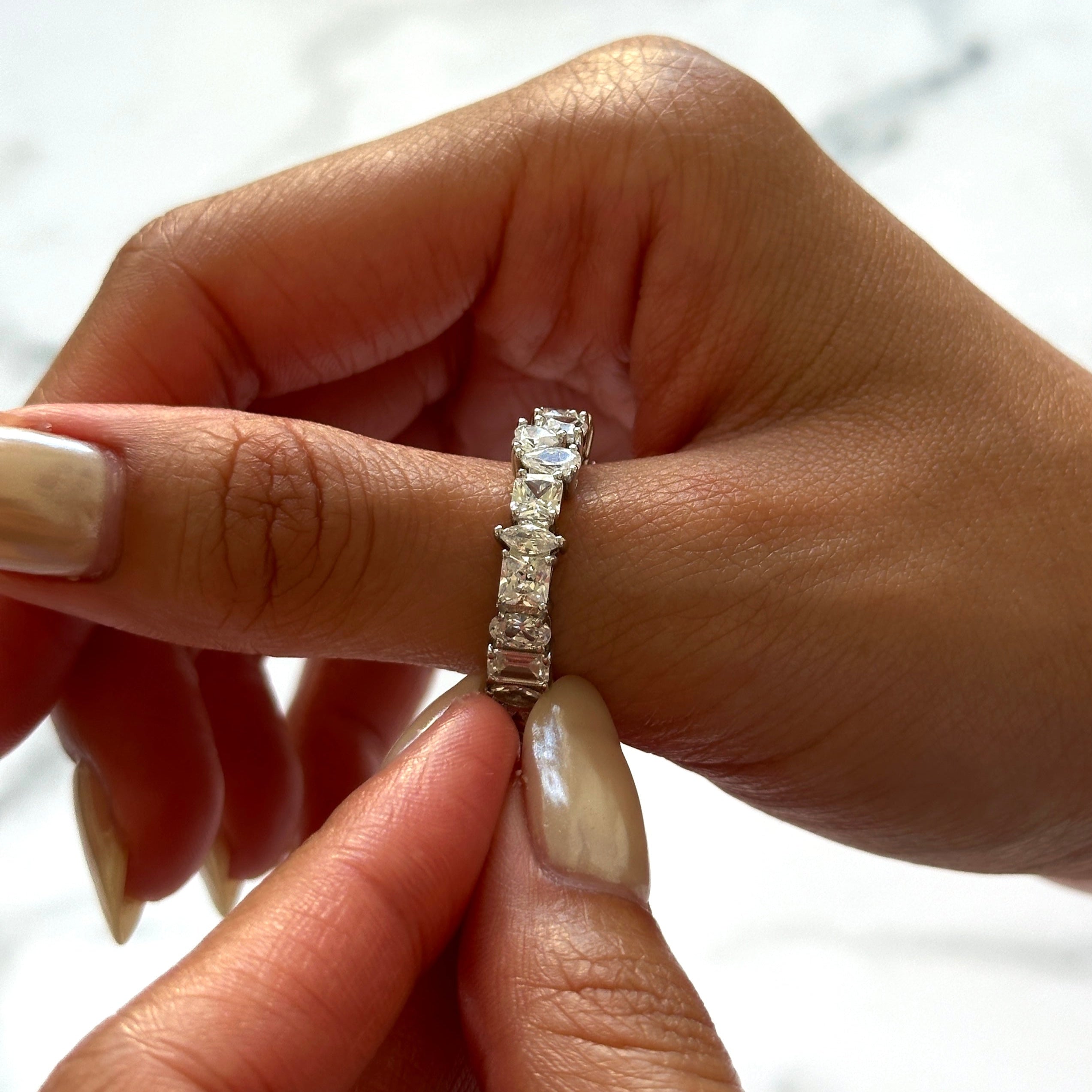 11-Cut Eternity Band Ring - .925 Sterling Silver Wedding Ring for Women - Perfect for Anniversaries, Engagements & Special Occasions
