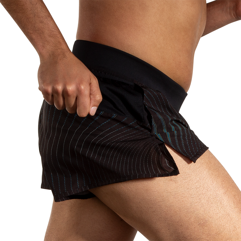 Men's Sherpa 3 Split Short - Comfortable Fleece-Lined Running & Workout Shorts for Men (046 Surge) - Perfect for Gym, Jogging & Outdoor Activities