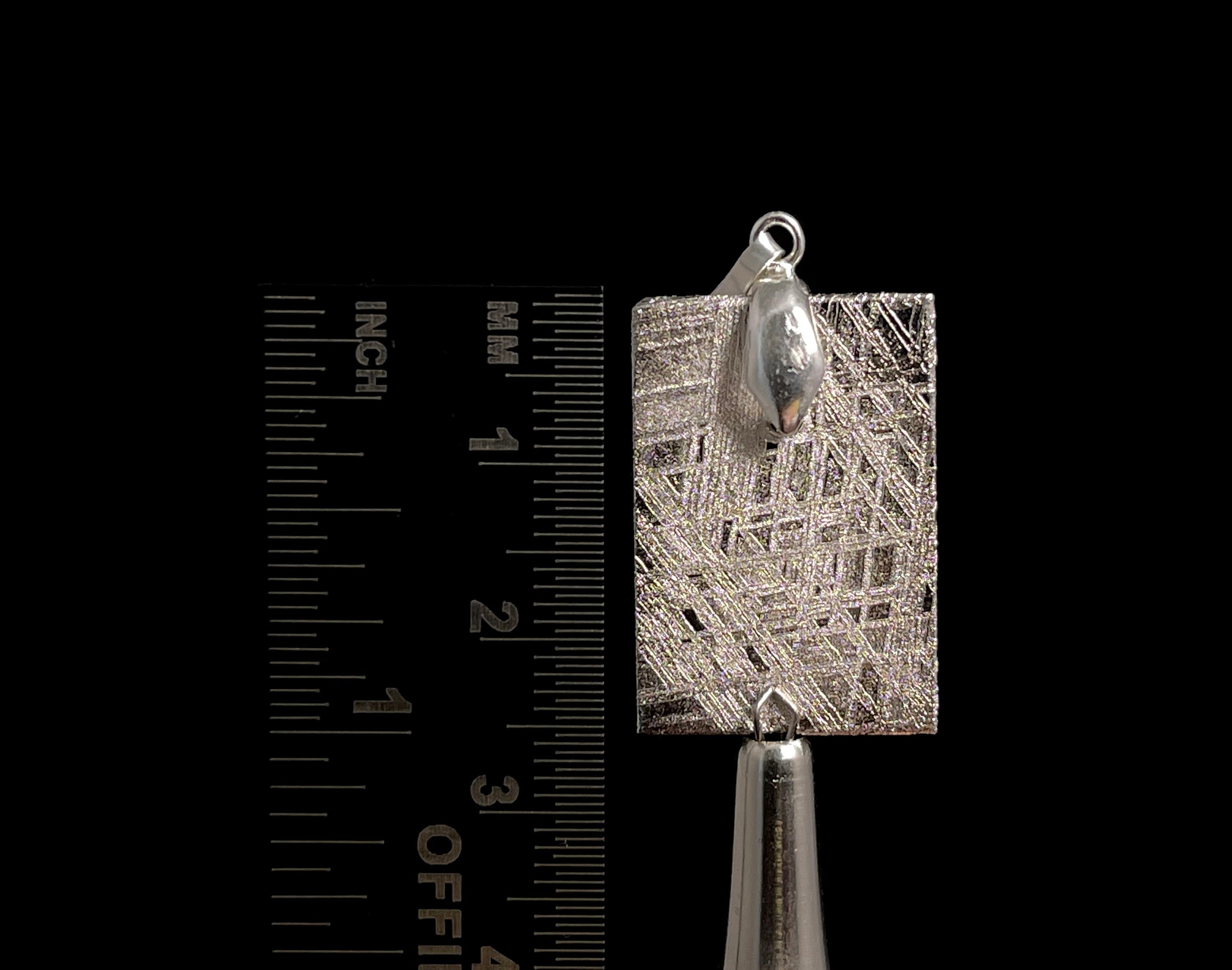 Handmade Rhodium Plated METEORITE Pendant - Authentic Muonionalusta Meteorite Jewelry, Unique Astronomy Gift for Men & Women | Perfect for Space Enthusiasts, Anniversary & Birthday Presents