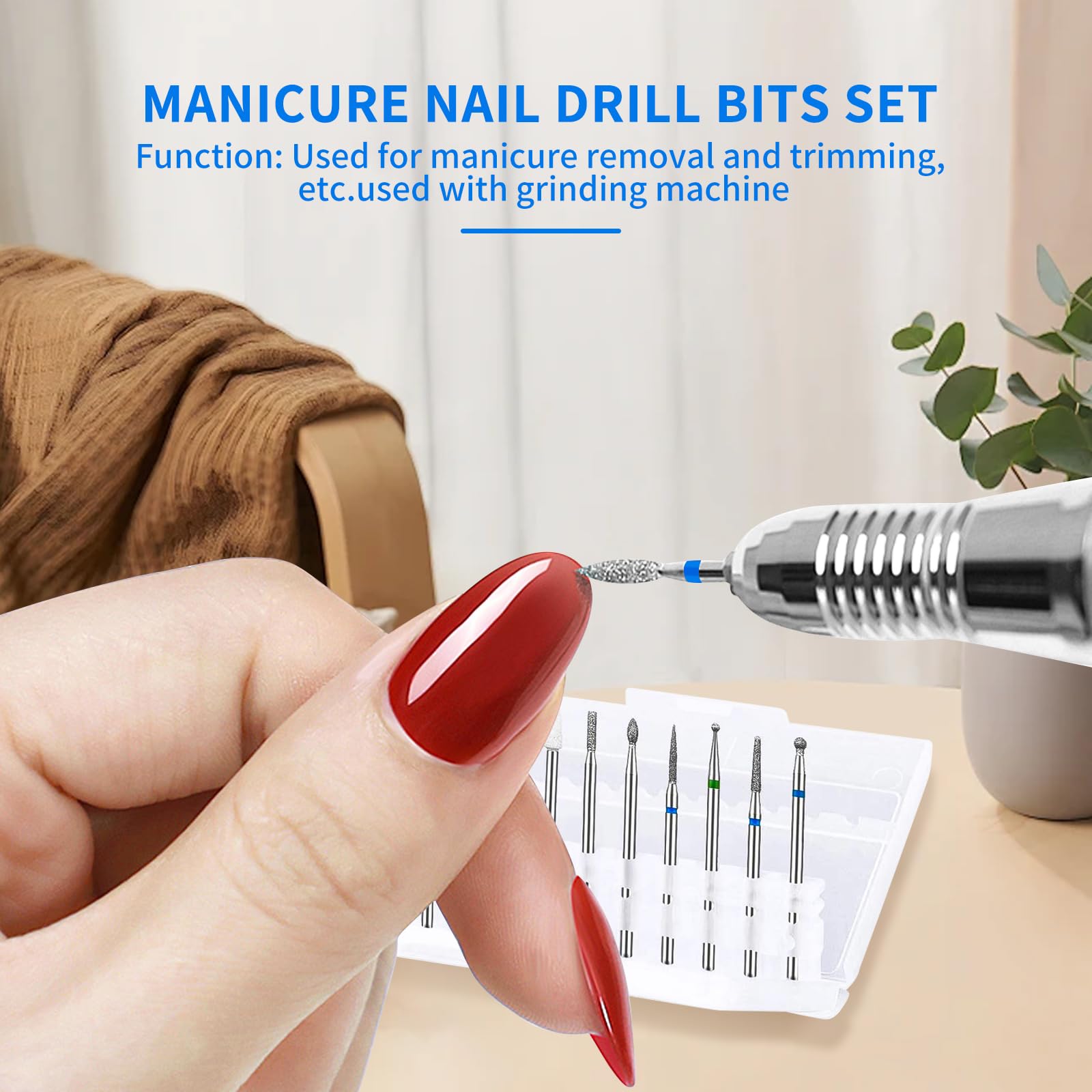 11-Piece Electric Nail Drill Bit Set for Acrylic & Gel Nails - Professional Cordless Manicure Pedicure Kit for Polishing, Shaping & Removing - Perfect for Salon & Home Nail Care