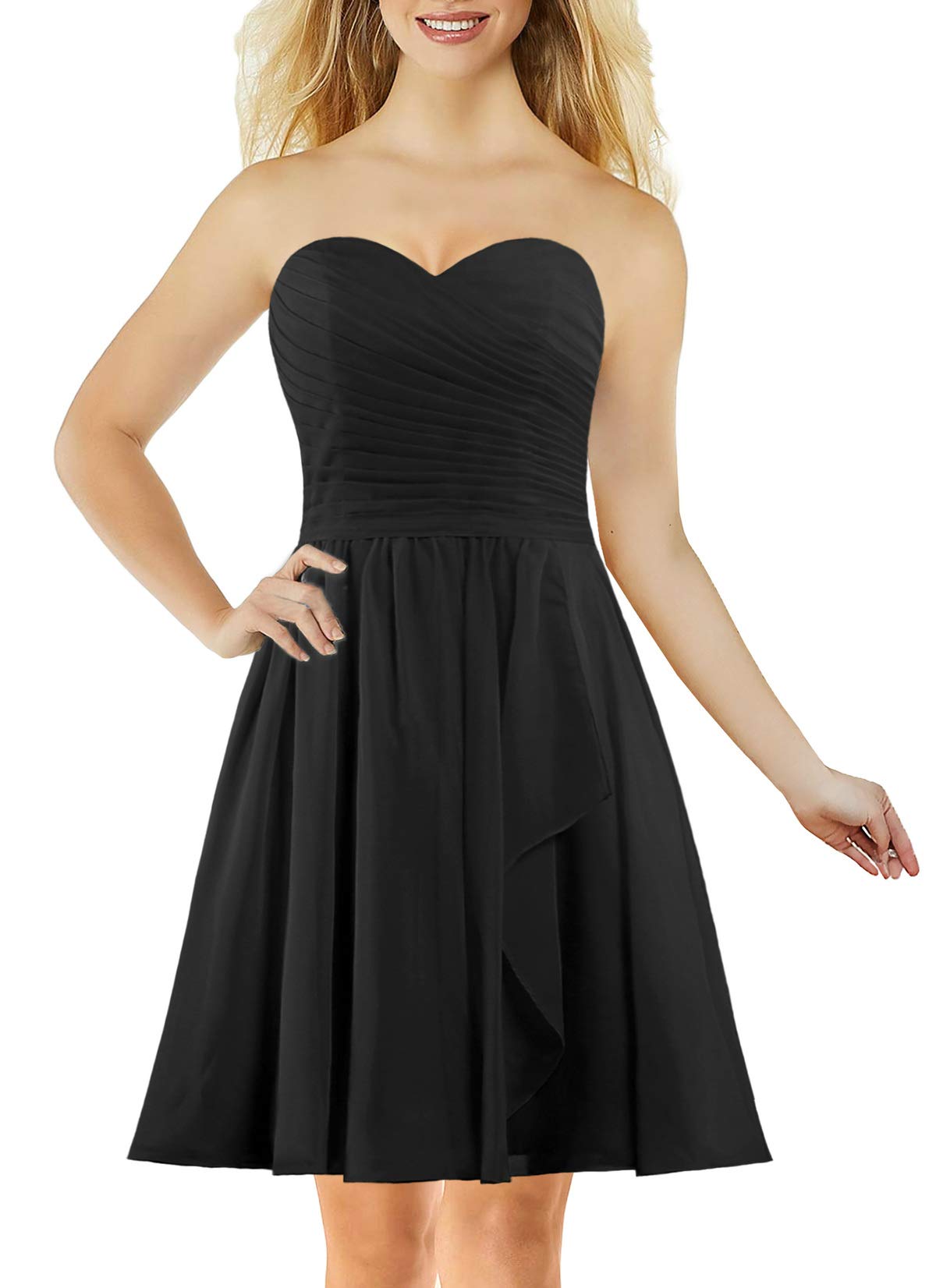 2024 Women's Sweetheart Neckline Elegant Short Bridesmaid Dress - Wedding Guest Cocktail Party Dress for Formal Events & Special Occasions