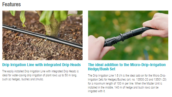 Gardena Drip Irrigation System 50m - Water Saving Garden Hose for Bushes, Hedges & Shrubs - Perfect for Landscape Watering & Efficient Plant Care